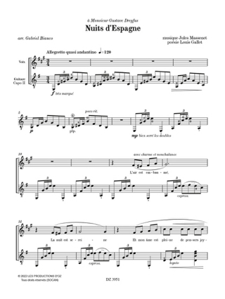 Nuits d'Espagne - MASSENET - Partition - Mélodies