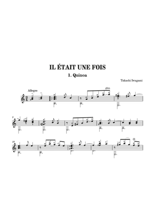 Il Etait une Fois - Takashi Iwagami - Partition