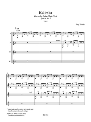 Kalimba - Jurg Kindle - Partition - Guitare
