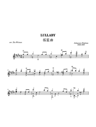 Lullaby - BRAHMS - Partition
