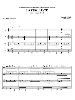 La Vida Breve - Guitares - Manuel de Falla - Partition - Guitare