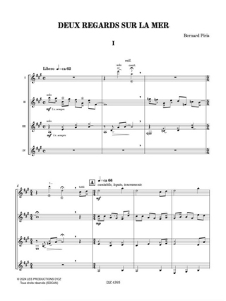 Deux regards sur la mer - Bernard Piris - Partition