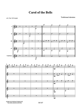 Carol Of The Bells - Luc Levesque - Partition