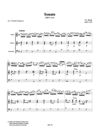 Sonate BWV 1033 - BACH - Partition