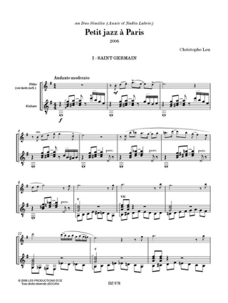 Petit jazz à Paris - Christophe Leu - Partition
