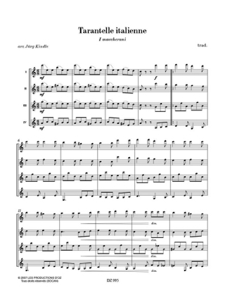 Musique Facile pour 4 Guitares : Italie - Traditionnel - Partition