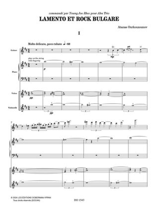 Lamento et Rock Bulgare - Atanas Ourkouzounov - Partition - Quatuors