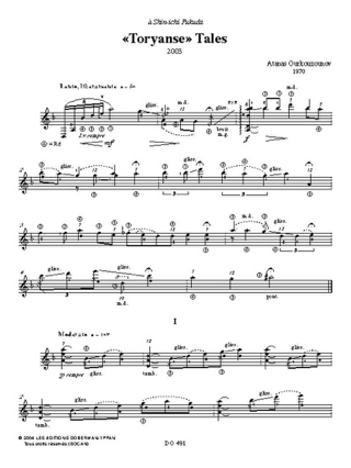 Toryanse Tales - Atanas Ourkouzounov - Partition - Guitare