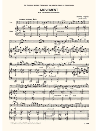 Movement - Frigyes Hidas - Partition - Trombone
