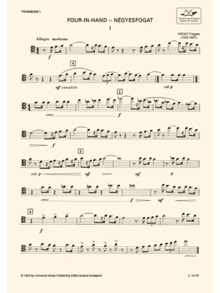 Four-In-Hand - Frigyes Hidas - Partition - Trombone