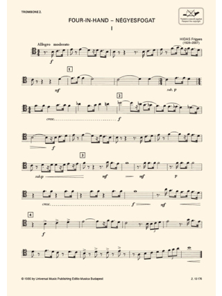 Four-In-Hand - Frigyes Hidas - Partition - Trombone
