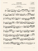 Sonates - Volume 1 - Flauto traverso e bc - HAENDEL - Partition