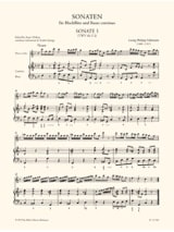 Sonaten - Blockflöten u. Bc - TELEMANN - Partition - Flûte à bec