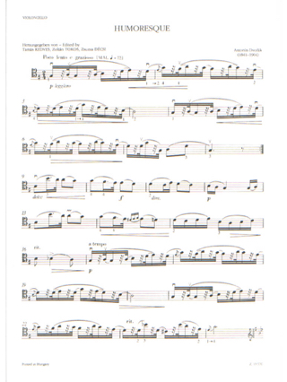 Humoresque - Violoncelle et Guitare - Antonin Dvorak - Partition
