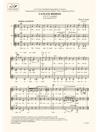 Cantate Domino - Aurél Tillai - Partition - Chœur