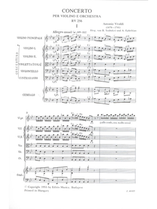 Concerto en Mib Maj. - F. 1 N° 231 - Partitura - VIVALDI - Partition