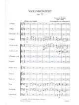 Violinkonzert D-Dur op. 77 - Partitur - BRAHMS - Partition