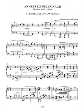 Années de Pèlerinage. 1ère Année. Edition Reliée - LISZT - Partition
