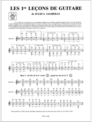 Premières leçons de guitare - Julio S. Sagreras - Partition - Guitare