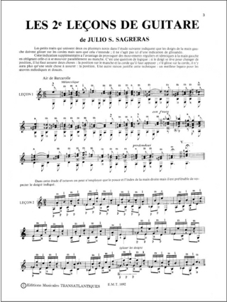Deuxièmes leçons de guitare - Julio S. Sagreras - Partition - Guitare