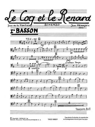 Le coq et le renard - FRANÇAIX - Partition - Basson