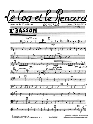 Le coq et le renard - FRANÇAIX - Partition - Basson