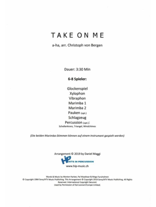 Take on me - Morten Harket & Pal Waaktaar - Partition