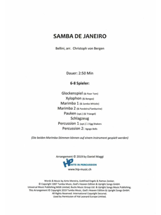 Samba de Janeiro - Airto Moreira & Gottfried Engels - Partition