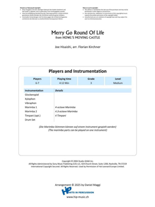 Merry Go Round Of Life - Hisaishi Joe - Partition