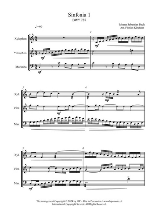 Sinfonia 1-5 - BACH - Partition
