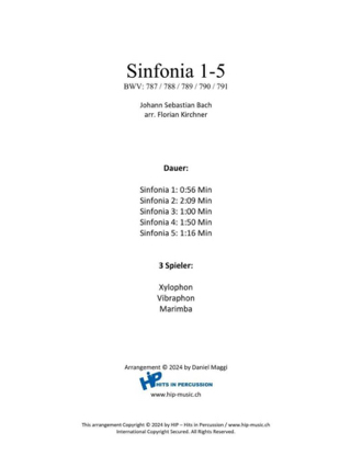 Sinfonia 1-5 - BACH - Partition