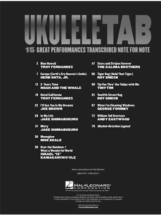 Ukulele Tab - Partition - Pop / Rock