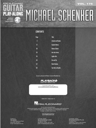 Guitar Play-Along Volume 175 - Michael Schenker - Michael Schenker