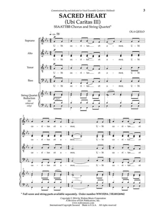 Sacred Heart (Ubi Caritas III) - Ola Gjeilo - Partition