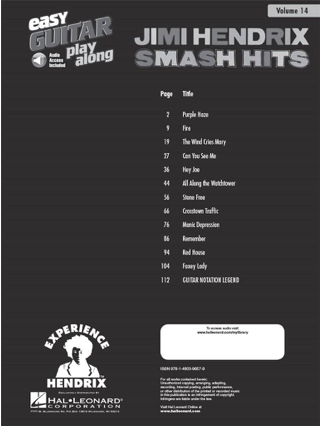 Easy Guitar Play-Along Volume 14 - Jimi Hendrix Smash Hits