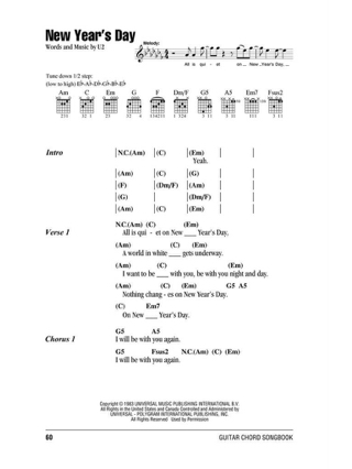 U2 - Guitar Chord Songbook - Partition - Pop / Rock