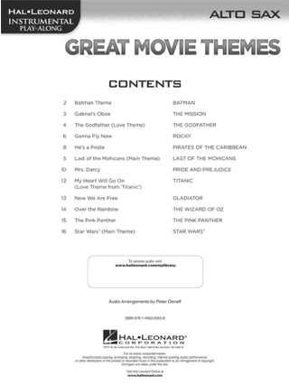 Great Movie Themes - Saxophone - Partition - Saxophone