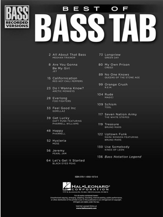 Best of Bass Tab - Partition - Pop / Rock
