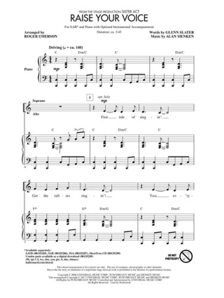 Raise Your Voice - Menken Alan - Partition