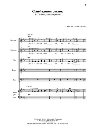 Gaudeamus omnes - Raczyński Marek - Partition - Chœur