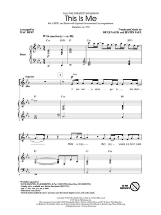 This Is Me (from The Greatest Showman) - Pasek Benj - Partition