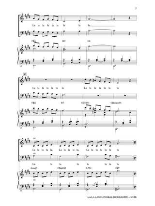 La La Land (Choral Highlights) - Justin Hurwitz, - Partition - Chœur