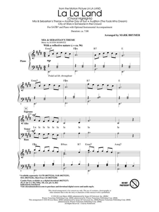 La La Land (Choral Highlights) - Justin Hurwitz, - Partition - Chœur
