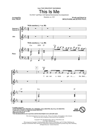 This Is Me - Benj Pasek & Justin Paul - Partition