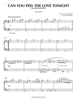 Favorite Disney Songs for Piano Duet - Walt Disney - Partition - Piano