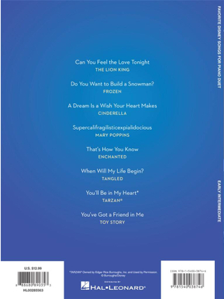 Favorite Disney Songs for Piano Duet - Walt Disney - Partition - Piano