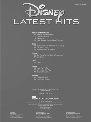 Disney Latest Hits - DISNEY - Partition - Musique de film