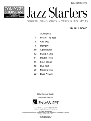 Jazz Starters - Volume 1 - Bill Boyd - Partition