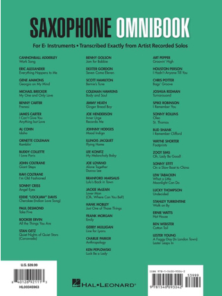 Saxophone Omnibook Mi bémol Instruments - Partition - Saxophone