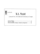 Concerto pour violon n°3 en sol majeur - MOZART - Partition
